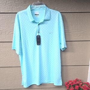 Greg Norman Play Dry Golf Shirt Aqua XL New